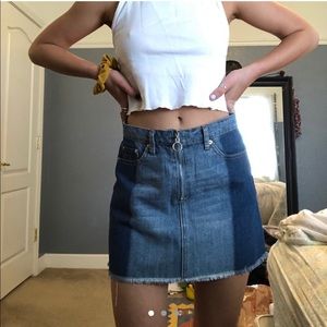 Multi wash denim skirt